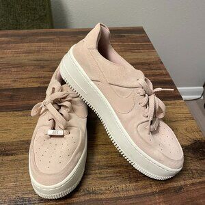 Nike Air Force 1 pink suede sneakers